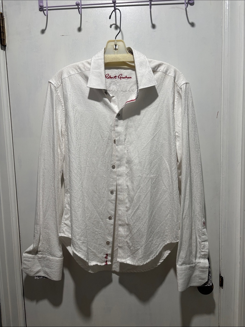 ROBERT GRAHAM paisley button down cotton blouse top